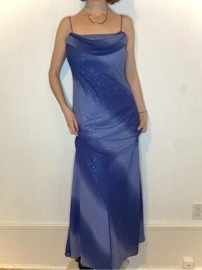 Onyx Nite Purple Ombré Glitter Slip Maxi Dress